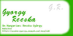 gyorgy recska business card